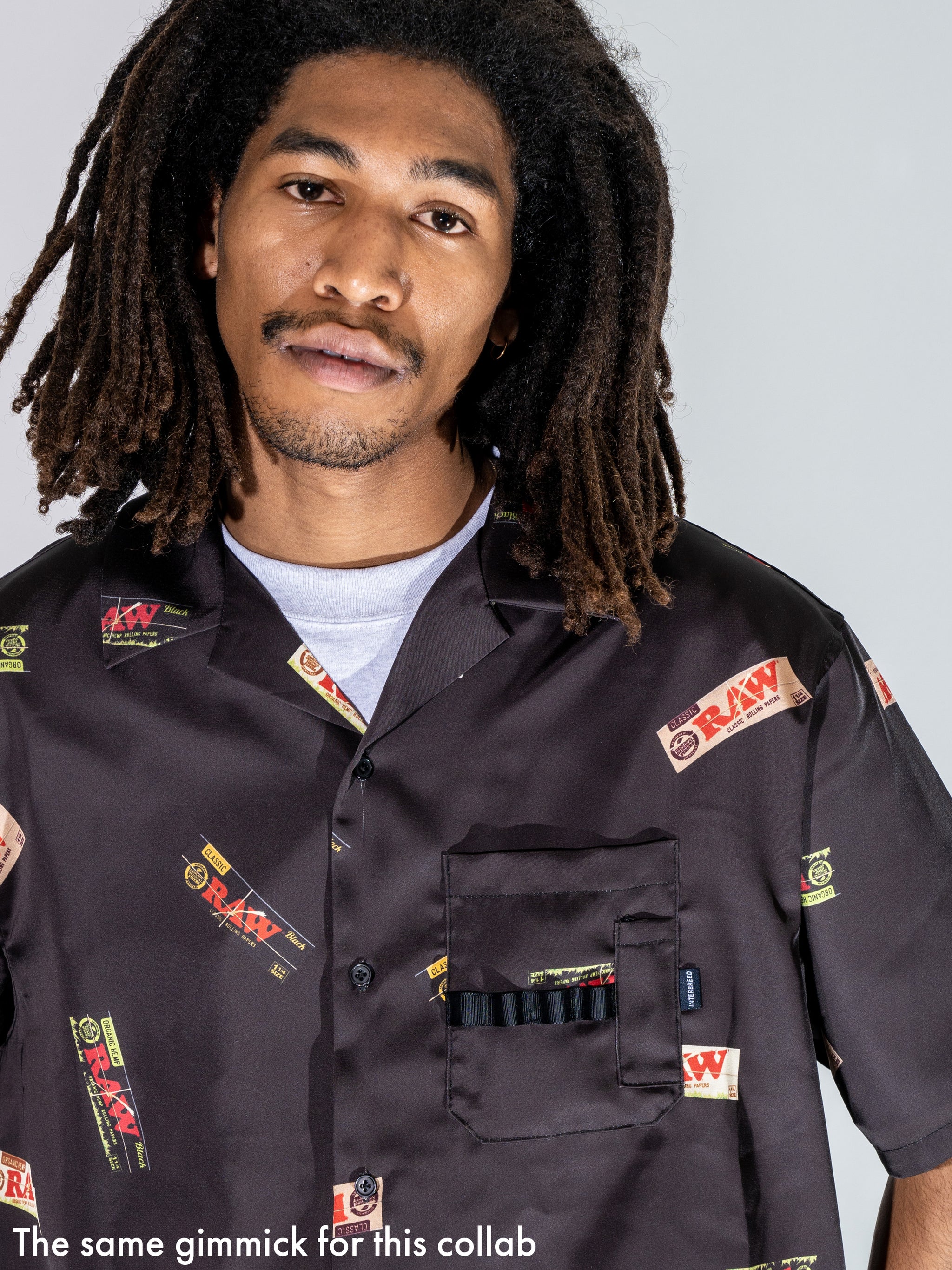トップス RAW x INTERBREED Hardware Staff Shirts RAW x INTERBREED “Logo Open Collar Shirt” / Natural