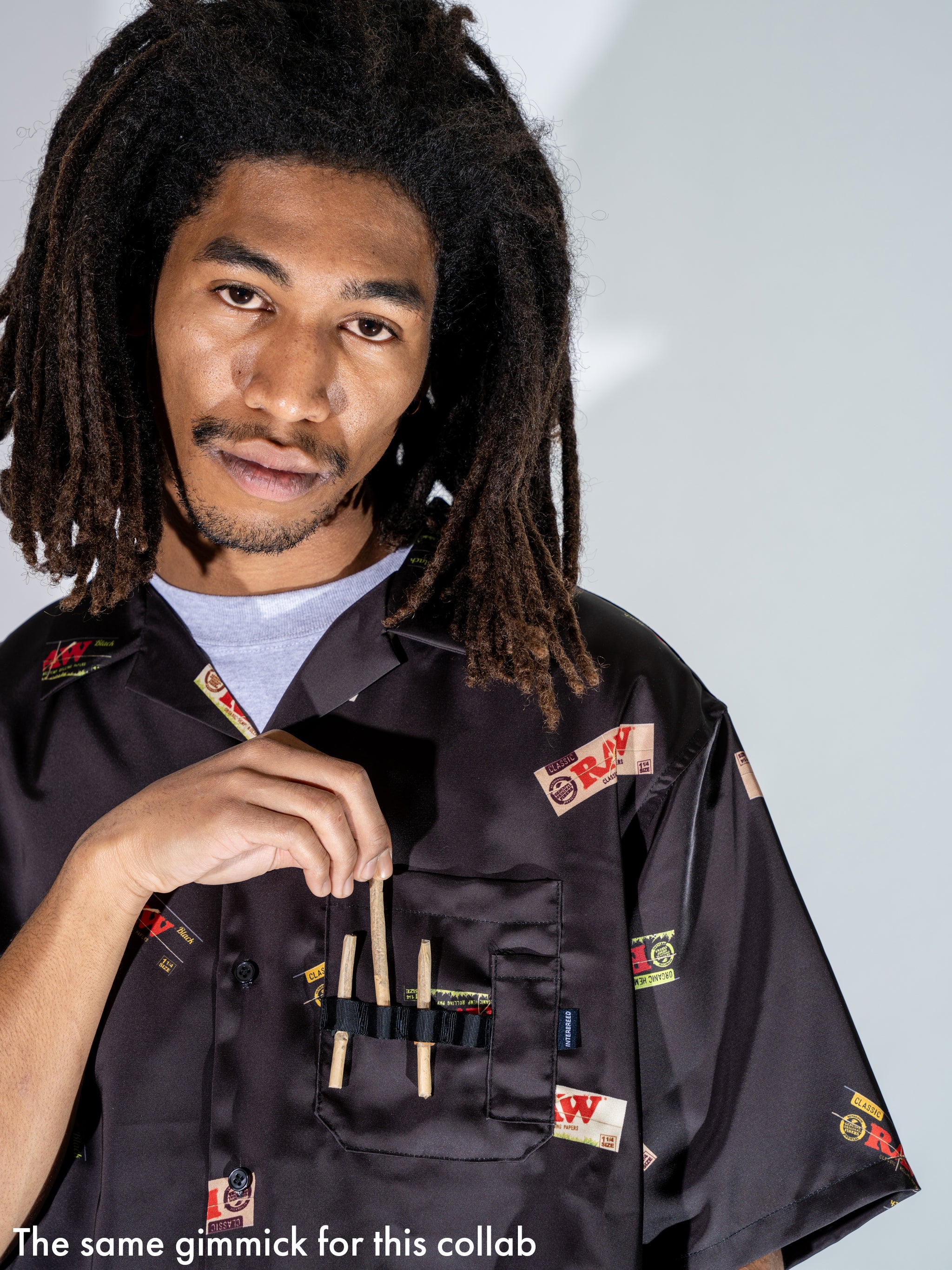 RAW x INTERBREED “Logo Open Collar Shirt” / Natural