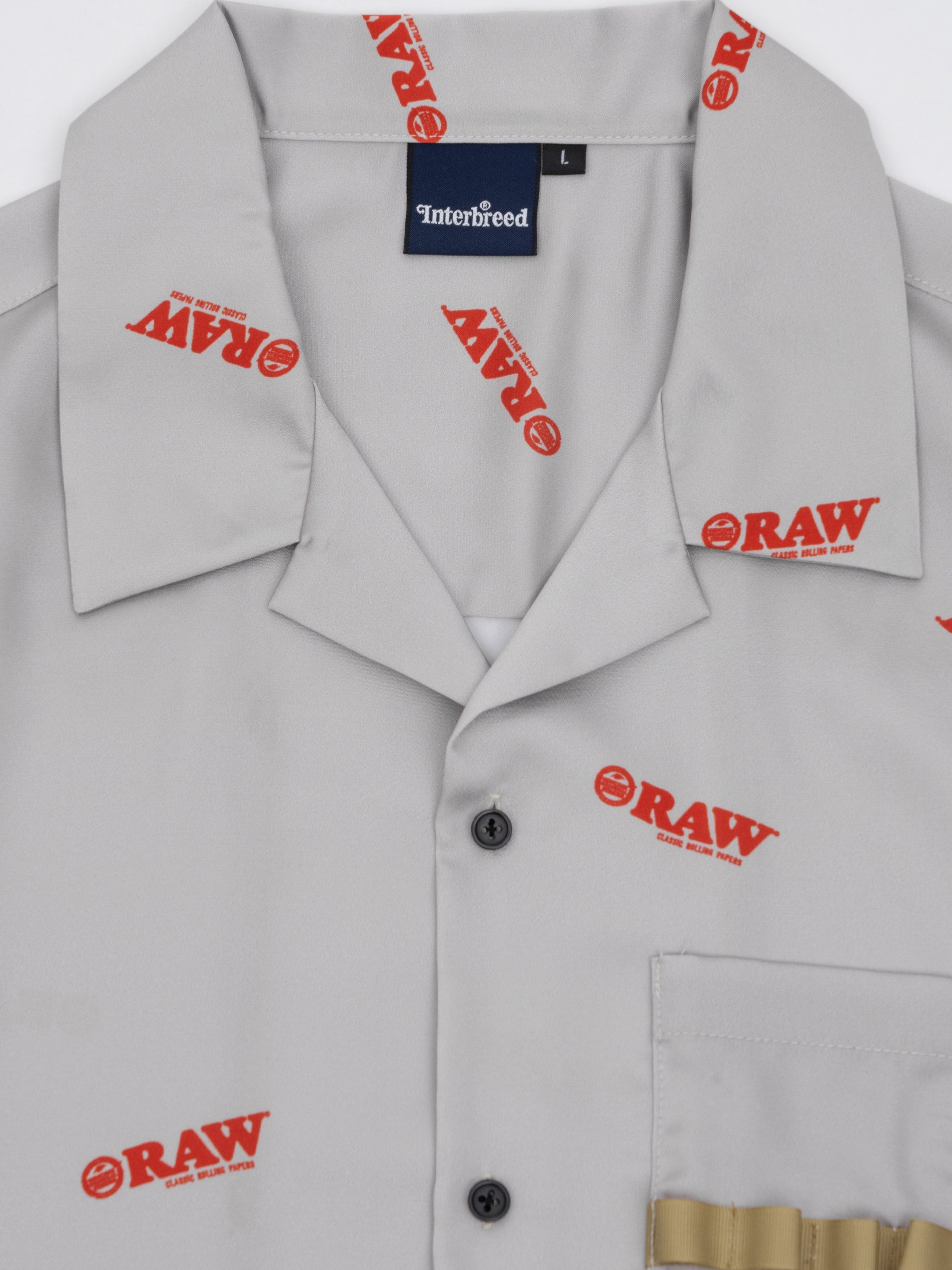 INTERBREED X RAWロゴ 半袖シャツ XL INTERBREED(インターブリード) ×RAW コラボモデル ロゴ オープン