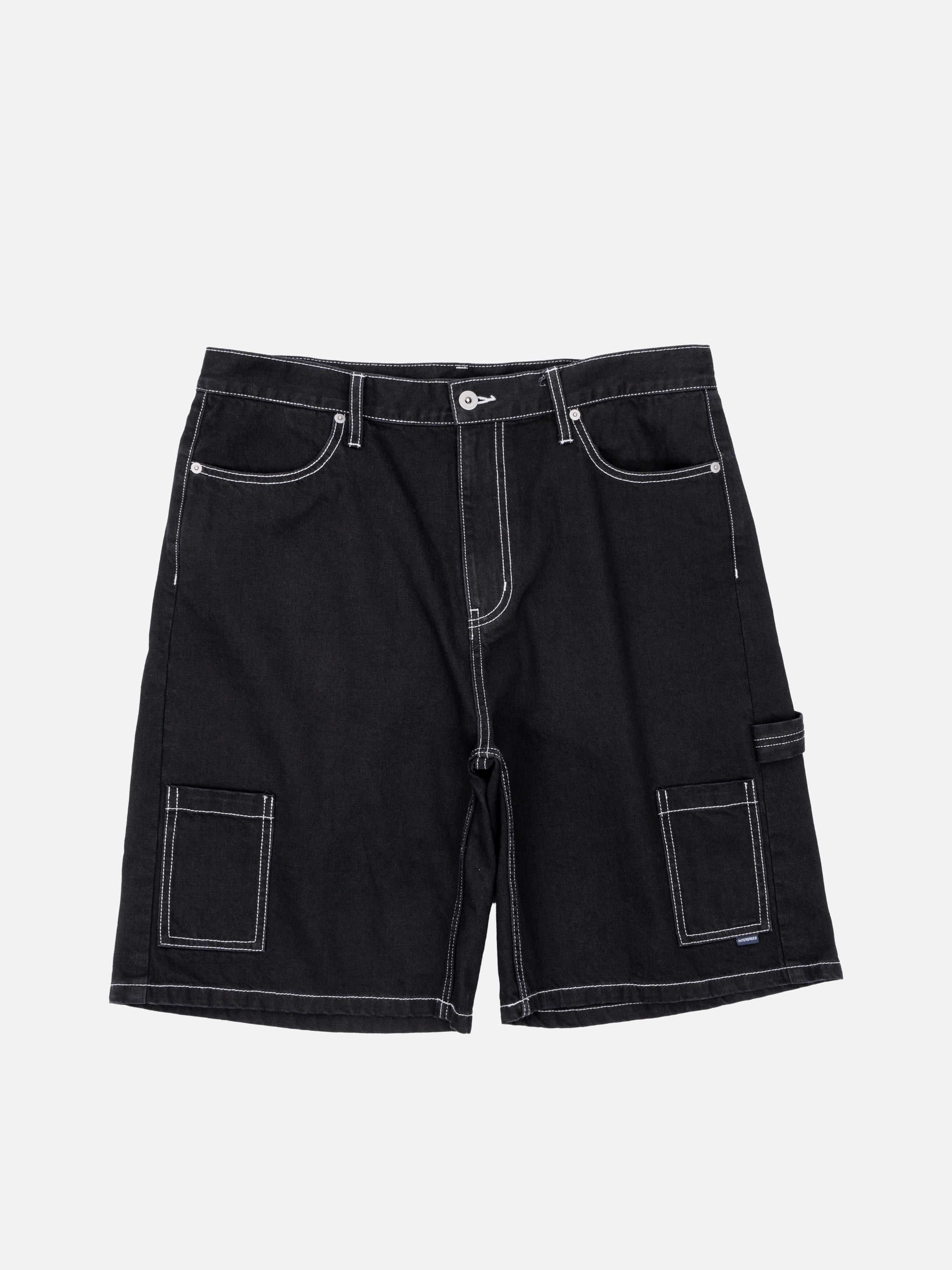 美品00s HOBO DENIM ビッグペイント ブラックデニム バギーショーツ B:MING by BEAMS（ビーミング by ビームス）バギーデニム